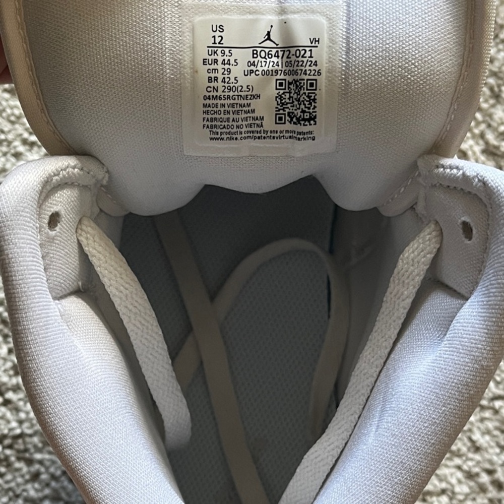 White and Orange High-Top Sneakers - Picture 3 of 3